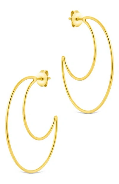 Sterling Forever Laura Crescent Hoop Earrings In Gold