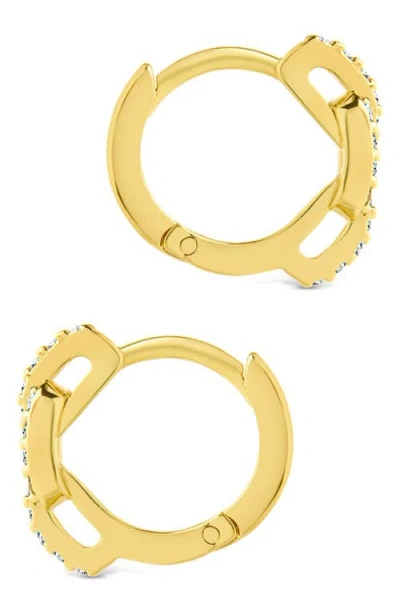 Sterling Forever Deborah Cubic Zirconia Buckle Huggie Hoop Earrings In Gold