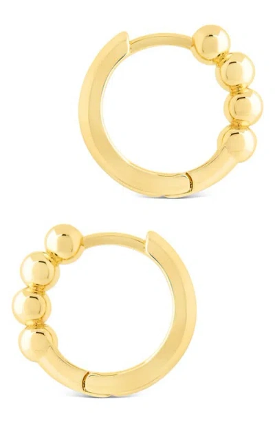 Sterling Forever Natalie Polished Sphere Huggie Hoop Earrings In Gold