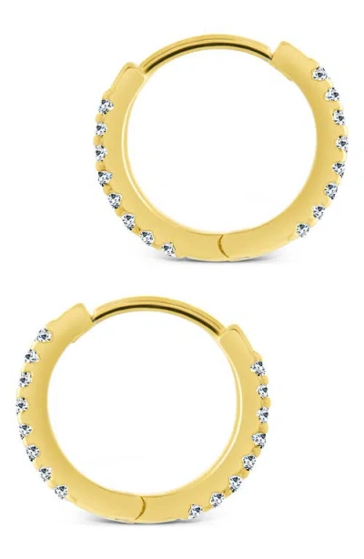 Sterling Forever Gabriella Set Of 2 Huggie Hoop Earrings In Gold