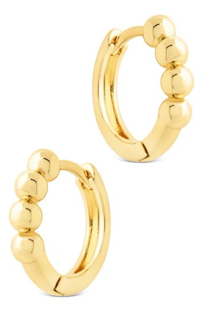 Sterling Forever Natalie Polished Sphere Huggie Hoop Earrings In Gold