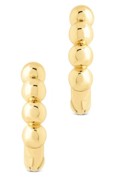 Sterling Forever Natalie Polished Sphere Huggie Hoop Earrings In Gold