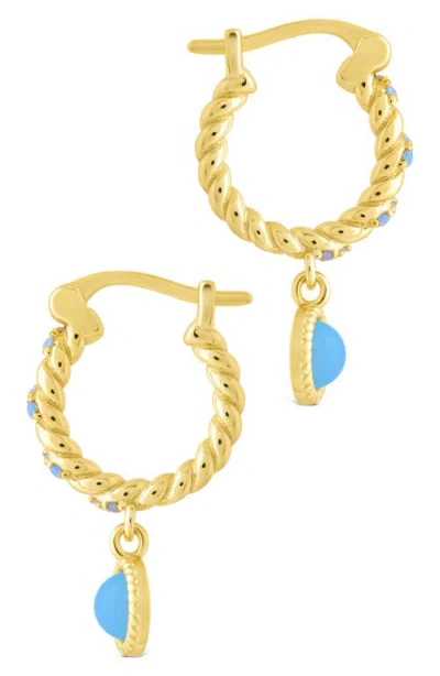 Sterling Forever Susannah Drop Huggie Hoop Earrings In Gold