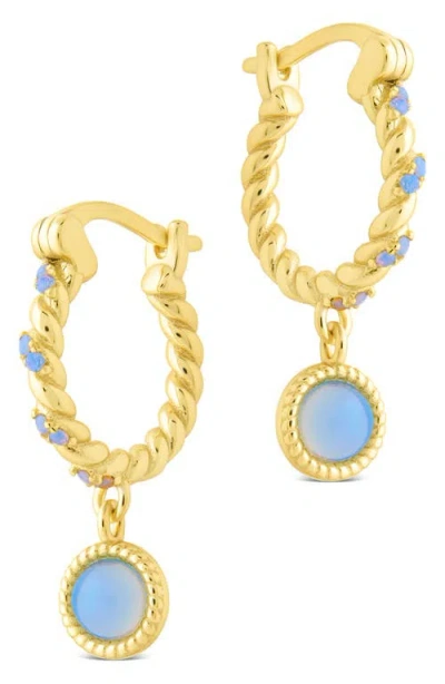 Sterling Forever Susannah Drop Huggie Hoop Earrings In Gold