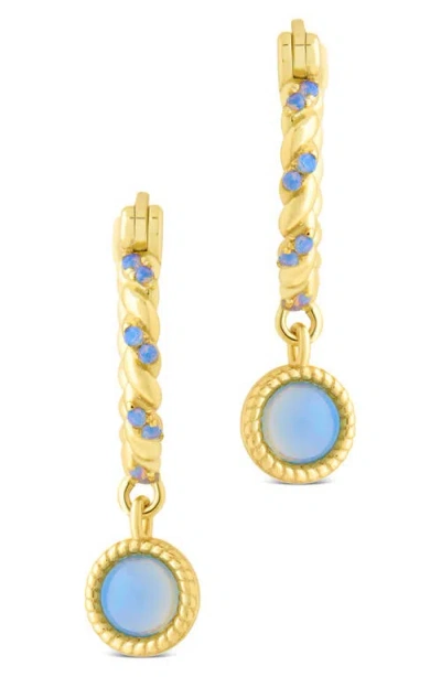 Sterling Forever Susannah Drop Huggie Hoop Earrings In Gold