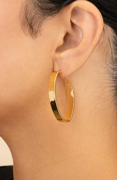 Sterling Forever Clarinda Oval Statement Hoop Earrings In Gold