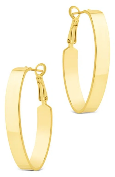 Sterling Forever Clarinda Oval Statement Hoop Earrings In Gold