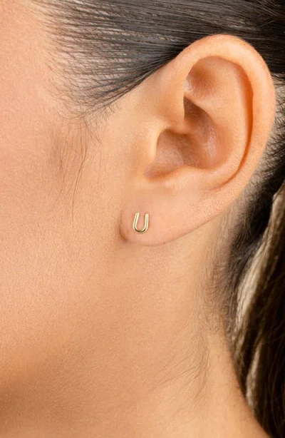 Sterling Forever F U Stud Earrings In Gold