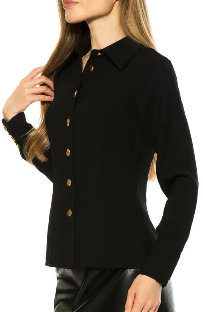 Alexia Admor Leland Button-up Shirt In Black