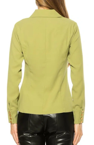 Alexia Admor Leland Button-up Shirt In Green