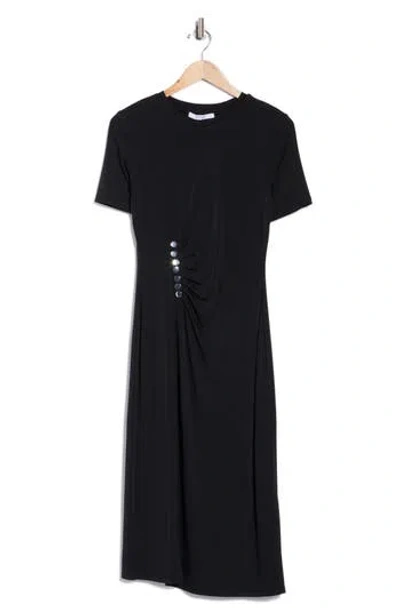 Derek Lam 10 Crosby Lucille Pleated Studded Waist Dress In Black