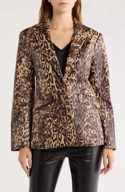 Cinq À Sept Cheyenne Leopard Print Faux Leather Jacket In Animal Print