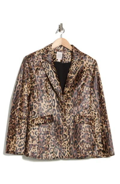 Cinq À Sept Cheyenne Leopard Print Faux Leather Jacket In Animal Print