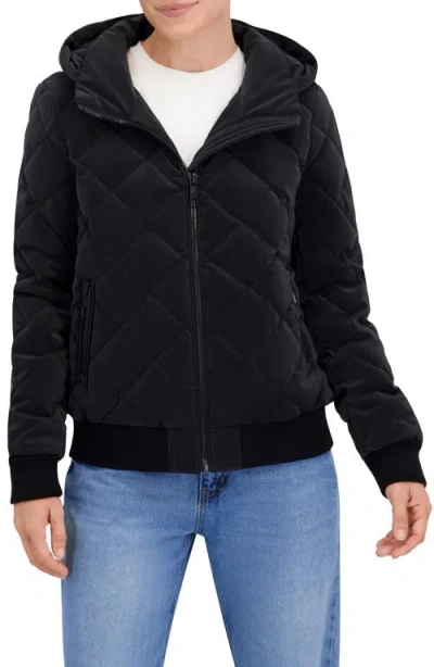 Ookie & Lala Carbon Stadium Hooded Puffer Jacket In Black