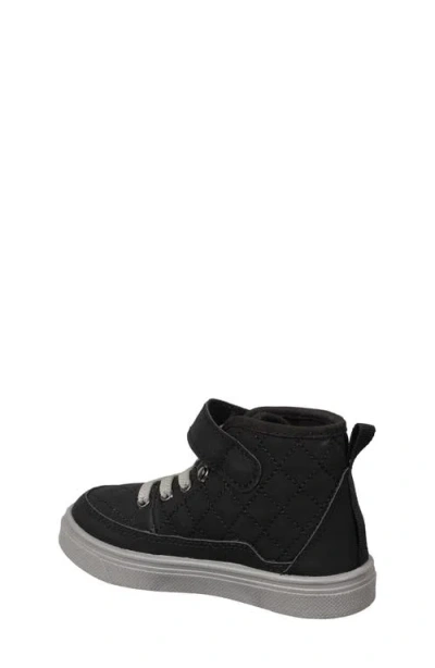 Oomphies Kids' Wrenley Diamond Quilted High Top Sneaker In Black
