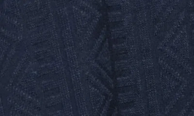 Splendid Textured Long Sleeve Sweater Polo In Blue