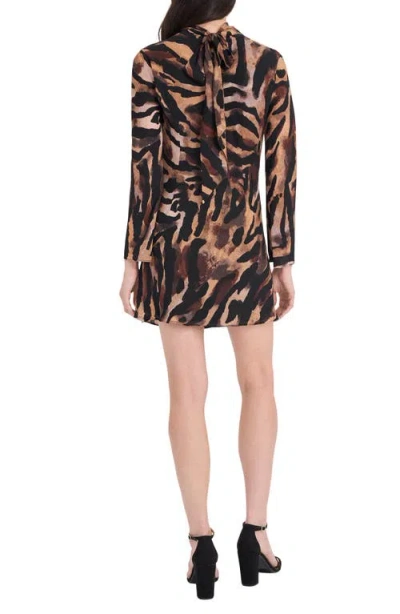 Donna Morgan Women's Long-sleeve Mini Dress In Brown