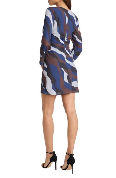 Donna Morgan Women's Long-sleeve Printed Mini Dress In Multi