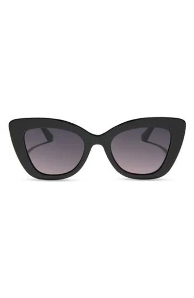 Diff Melody 52mm Polarized Gradient Cat Eye Sunglasses In Black