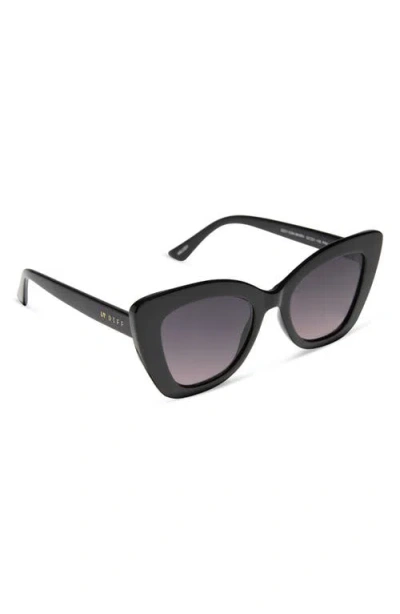 Diff Melody 52mm Polarized Gradient Cat Eye Sunglasses In Black