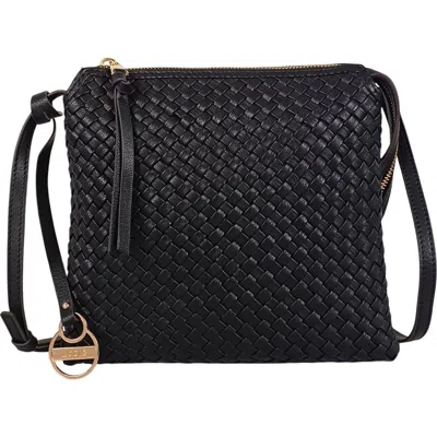 Lodis Maddie Woven Crossbody Bag In Black