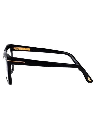 Tom Ford Black Acetate Optical Glasses In Black