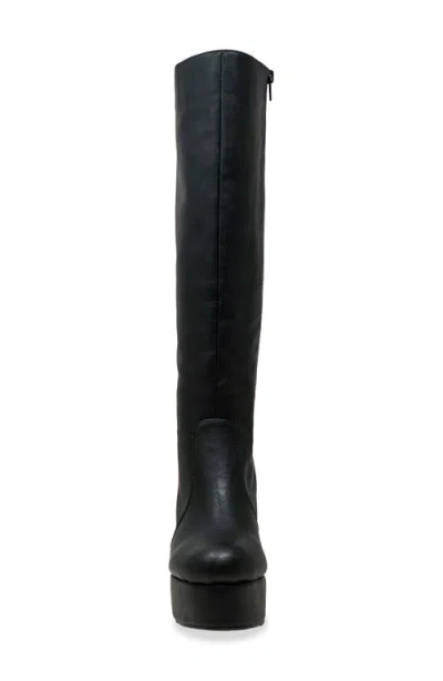Chase & Chloe Chase And Chloe Knee High Platform Boot In Black