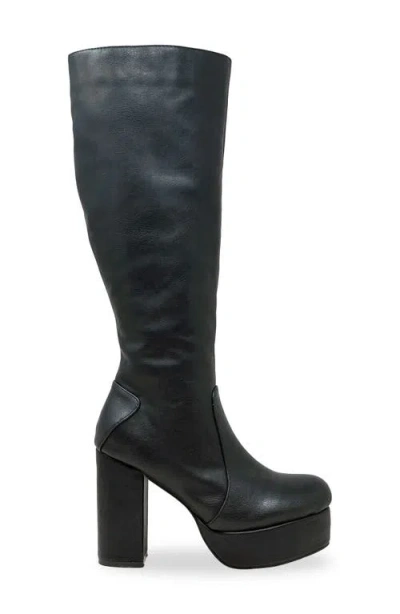 Chase & Chloe Chase And Chloe Knee High Platform Boot In Black