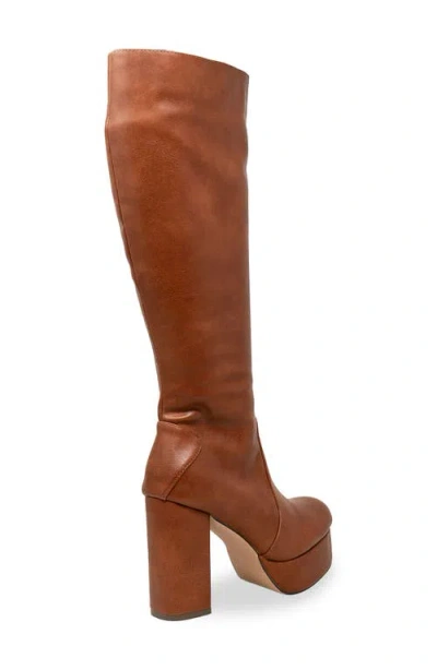 Chase & Chloe Chase And Chloe Knee High Platform Boot In Brown
