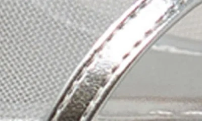 Chase & Chloe Chase And Chloe Mesh Strap Platform Sandal In Silver