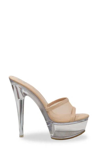Chase & Chloe Chase And Chloe Mesh Strap Platform Sandal In Neutral