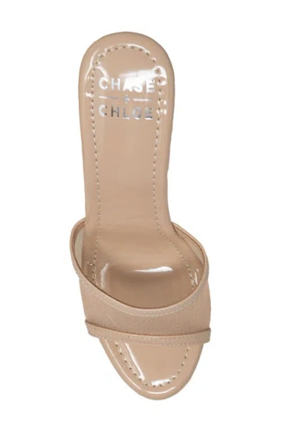 Chase & Chloe Chase And Chloe Mesh Strap Platform Sandal In Neutral