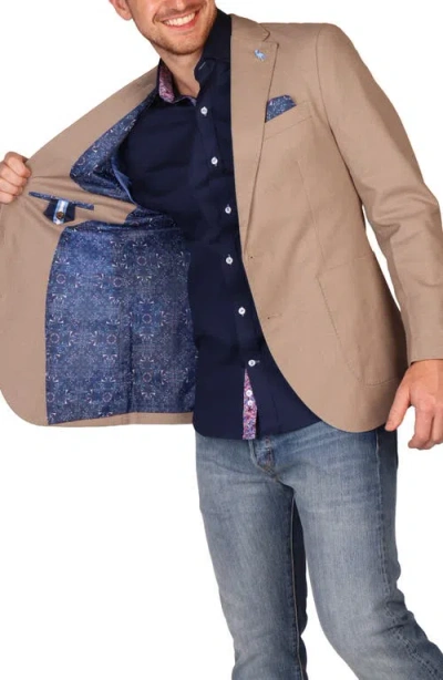 Tailorbyrd Modern Fit Heathered Micro Check Sport Coat Glen Plaid Sport Coat In Brown