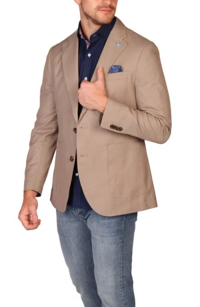 Tailorbyrd Modern Fit Heathered Micro Check Sport Coat Glen Plaid Sport Coat In Brown
