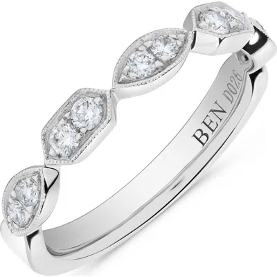 H.j. Namdar 14k White Gold Diamond Stackable Ring In Gold