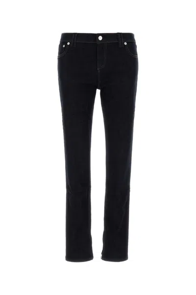 Gimaguas Five-pocket Stretch Denim High-waisted Trousers In Black