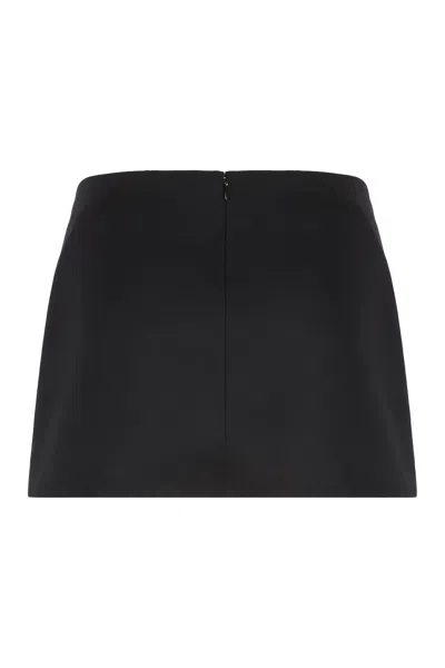 Givenchy Gonna Mini In Lana Polvere Di Grano In Black