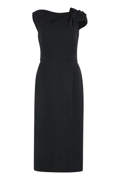 Givenchy Black Stretch Cady Dress In Black