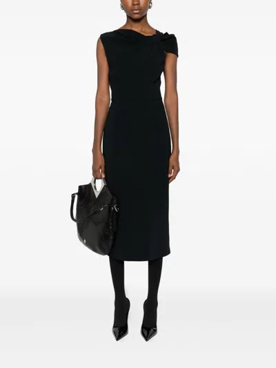 Givenchy Black Stretch Cady Dress In Black