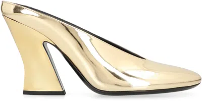 Givenchy Mule With Sculpted Heel In Leather Mirror Effect In Gold