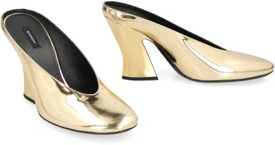 Givenchy Mule With Sculpted Heel In Leather Mirror Effect In Gold