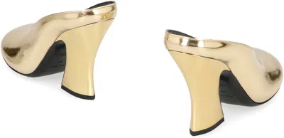 Givenchy Mule With Sculpted Heel In Leather Mirror Effect In Gold