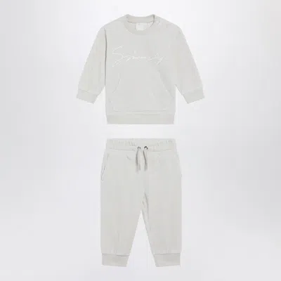 Givenchy White Velvet Two-piece Outfit In Gray