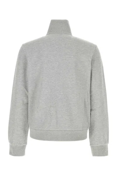 Gucci High Collar Jacket With Ribbed Cuffs And Hem In Gray