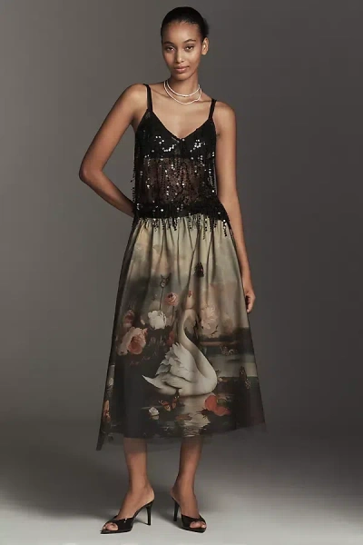 By Anthropologie Wondernight Midi Skirt In Multi