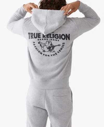 True Religion Men's Core Zip-front Logo Hoodie In Gray