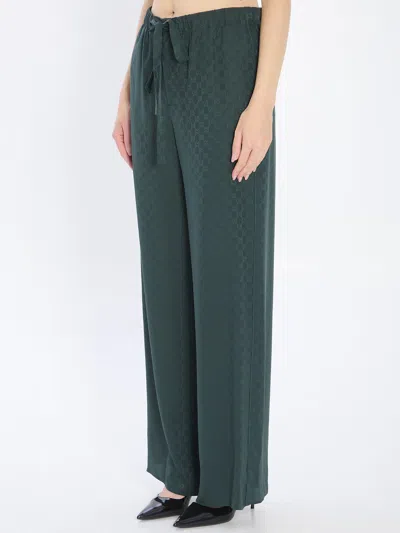Gucci Silk Jogger Pants In Green
