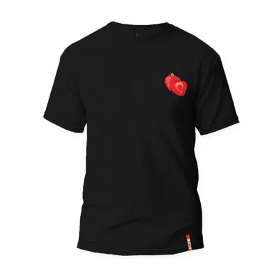 Eight X Men's Strawberries Graphic T-shirt - Black In Black
