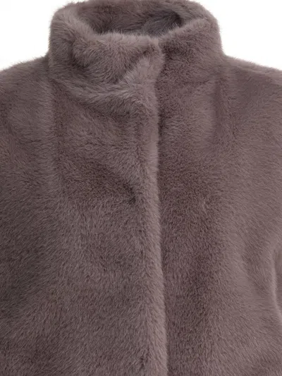 Herno Sleeveless Faux Fur Jacket Jackets And Coats Pink In Brown