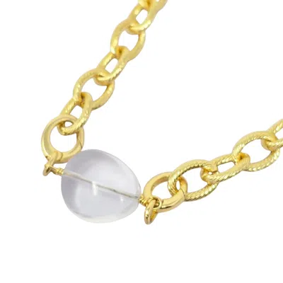 Harfi Women's Gold / White Diamond April Birthstone Statement Pendant Necklace In Multi